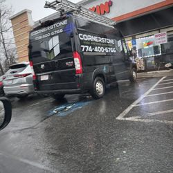 Cornerstone HVAC and Home Improvement - Not visibly handicapped, no placards/plates, parked in handicapped space due to fear of rain.