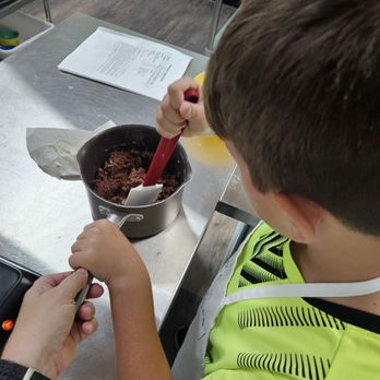 Young Chefs Academy - Dough for chocolate puffs - Cooking Schools Near Me - Coral Springs, Florida Young Chefs Academy - Dough for chocolate puffs - Cooking Schools Near Me - Coral Springs, Florida