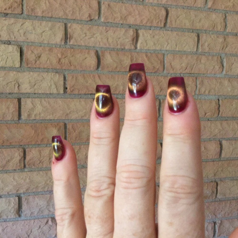 Exquisite Nails - Amazing!  Cat's Eye nail process at Exquisite Nails!  Thanks Kelly!  Lots of movement in various lighting.  Magnetic creation. - Nail Salons Near Me - Tucson, Arizona