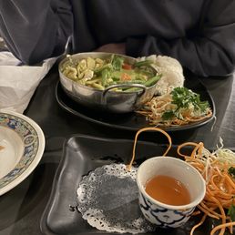 Green curry in the back. We are the spring rolls too quickly for me to grab a picture (front dish)! Green curry in the back. We are the spring rolls too quickly for me to grab a picture (front dish)!