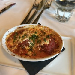 Polpette Al Forno: Meatballs baked in marinara with local Mozzarella and Extra Virgin Olive Oil