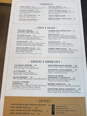 Menu photo 2 Elway’s Taproom & Grill Denver, CO