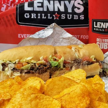 Lennys Grill & Subs - Philly Cheese Steak with BBQ chips and drink - American Near Me - Grapevine, Texas Lennys Grill & Subs - Philly Cheese Steak with BBQ chips and drink - American Near Me - Grapevine, Texas
