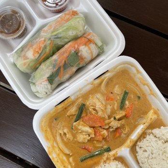 Quick Thai - Summer Rolls & Panang Chicken with Rice - Thai Near Me - Waipahu, Hawaii Quick Thai - Summer Rolls & Panang Chicken with Rice - Thai Near Me - Waipahu, Hawaii