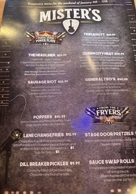 Menu photo 1 Mister's Bar and Lanes East Aurora, NY Menu photo 1 Mister's Bar and Lanes East Aurora, NY