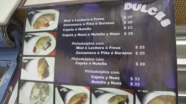 Menu photo 1 Crepas Doux Puebla, PUE