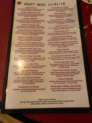 Menu photo 1 The Map Room Chicago, IL