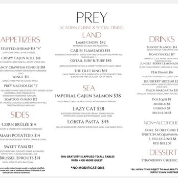 Prey - Cajun/Creole Near Me - Houston, Texas