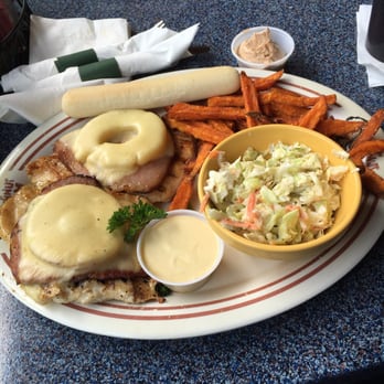 Peanut Farm - The Farms Grilled Malibu Chicken. Grilled chicken topped with ham, pineapple, and Swiss cheese. - American Near Me - Anchorage, Alaska Peanut Farm - The Farms Grilled Malibu Chicken. Grilled chicken topped with ham, pineapple, and Swiss cheese. - American Near Me - Anchorage, Alaska