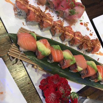 Nori Sushi - back: flaming hamachi, middle: spicy girl, front: blue ocean - Sushi Bars Near Me - Philadelphia, Pennsylvania Nori Sushi - back: flaming hamachi, middle: spicy girl, front: blue ocean - Sushi Bars Near Me - Philadelphia, Pennsylvania