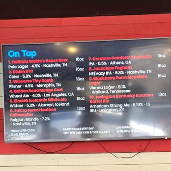 Waldo's Chicken & Beer - Today's selection of beers on tap. I was at a work lunch so I couldn't partake in a beer. - Chicken Shop Near Me - Brentwood, Tennessee Waldo's Chicken & Beer - Today's selection of beers on tap. I was at a work lunch so I couldn't partake in a beer. - Chicken Shop Near Me - Brentwood, Tennessee