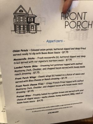 Menu photo 4 The Front Porch on Main Tazewell, VA Menu photo 4 The Front Porch on Main Tazewell, VA