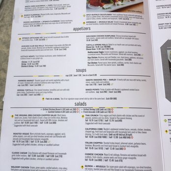 California Pizza Kitchen Menu Yelp