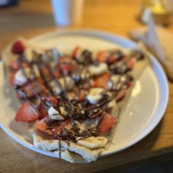 Hops & Beans Cafe - Nutella Crepe with Strawberries and Banana