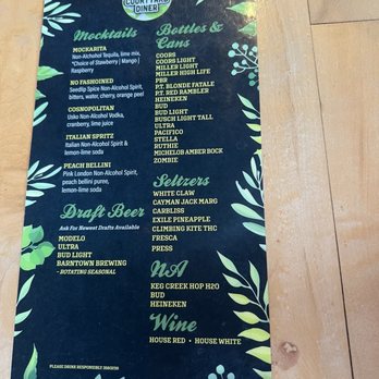 Chelsie's Courtyard Diner - Drink menu - back - Diners Near Me - Des Moines, Iowa