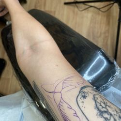 Maple seed tattoo stencil
