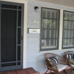 Capitol Screen Company - Custom wood frame screen door and wood window frames to match! Stunning!