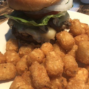 Mainland Container Co Kitchen & Bar - Mushroom Trifecta Swiss Burger - Bars Near Me - Mount Pleasant, South Carolina Mainland Container Co Kitchen & Bar - Mushroom Trifecta Swiss Burger - Bars Near Me - Mount Pleasant, South Carolina