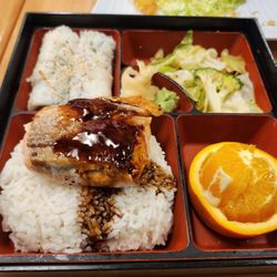 Tokyo Sushi - Bento box with teriyaki salmon  and spicy tuna roll