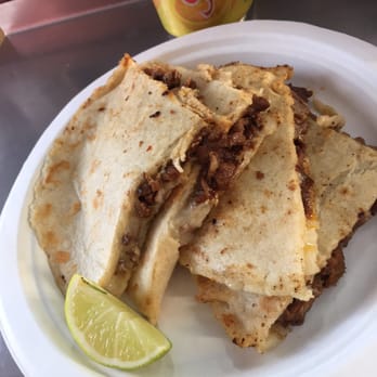 El Volcan - Quesadilla-homemade corn tortilla with carne Asada. Yes it is quite a wait to get your food but it's so worth it!!! - Food Trucks Near Me - Salinas, California