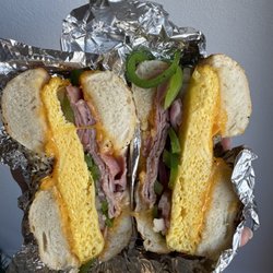 The Denver on an everything bagel