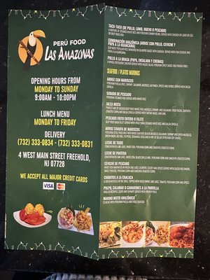 Menu photo 4 Peru Food Las Amazonas Freehold, NJ