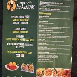 Peru Food Las Amazonas - Menu