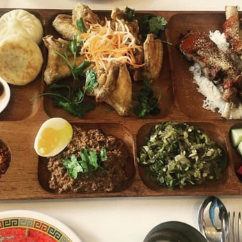 Maketto - Fried chicken, steamed buns, short ribs, rice, veggies and a couple other treats on this platter. - Cafes Near Me - Washington, DC, District of Columbia Maketto - Fried chicken, steamed buns, short ribs, rice, veggies and a couple other treats on this platter. - Cafes Near Me - Washington, DC, District of Columbia