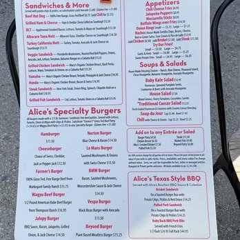 Alice's Restaurant - Menu 4/2024 - Diners Near Me - Woodside, California Alice's Restaurant - Menu 4/2024 - Diners Near Me - Woodside, California