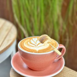 Here & There - Campfire Latte - Espresso, Milk, Chocolate sauce, Toasted marshmallow syrup, Spice, Toasted marshmallow
