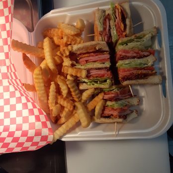 Hard Hat Cafe - Club sandwich with fries. - Breakfast & Brunch Near Me - Decatur, Alabama Hard Hat Cafe - Club sandwich with fries. - Breakfast & Brunch Near Me - Decatur, Alabama