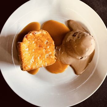 Mike's Pasta & Sandwich Shoppe - Raspberry bunt cake with caramel sauce and chocolate gelato - Pasta Shops Near Me - Nutley, New Jersey