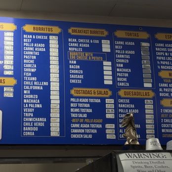 La Paloma Mexican Food - Photo of the menu 4 - Mexican Near Me - Indio, California La Paloma Mexican Food - Photo of the menu 4 - Mexican Near Me - Indio, California