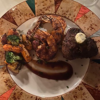 Lynn's Steakhouse - Vegetables, shrimp and 6 Oz filet. - Steakhouses Near Me - Houston, Texas Lynn's Steakhouse - Vegetables, shrimp and 6 Oz filet. - Steakhouses Near Me - Houston, Texas