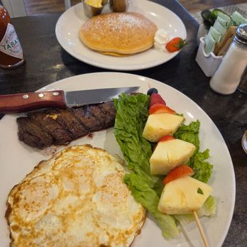 Eggstasy - Steak and eggs with fruit and pancake sides - Breakfast & Brunch Near Me - Scottsdale, Arizona Eggstasy - Steak and eggs with fruit and pancake sides - Breakfast & Brunch Near Me - Scottsdale, Arizona