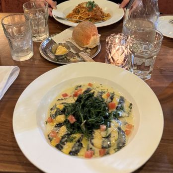 Pazza Notte - Spaghetti Bolognese  Black and White Lobster Ravioli - Italian Near Me - New York, New York