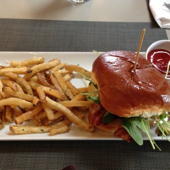 Gertrude's - Blue cheese bacon burger with watercress and real fries! - New American Near Me - Phoenix, Arizona Gertrude's - Blue cheese bacon burger with watercress and real fries! - New American Near Me - Phoenix, Arizona
