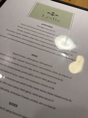 Menu photo 1 Leslie New York, NY Menu photo 1 Leslie New York, NY