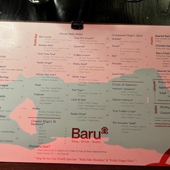 Baru - Menu - Sushi Bars Near Me - Cincinnati, Ohio