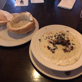 Fitzpatrick's Tavern - TOASTED BREAD BOWL!!!!!! Yummy corn chowder! - Beer, Wine & Spirits Near Me - Solvang, California