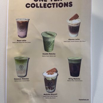 One Tea - Menu 10/26/27 - Bubble Tea Near Me - Temple City, California