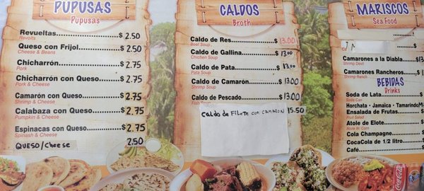 Menu photo 7 Pupuseria Brisas de Acajutla Long Beach, CA