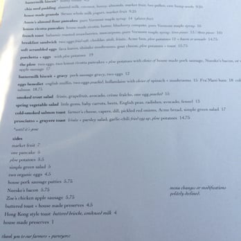 Plow - Menu - Breakfast & Brunch Near Me - San Francisco, California