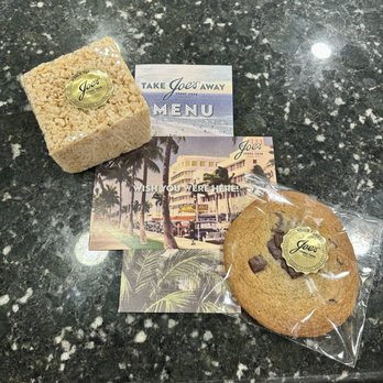 Joe's Stone Crab - Rice crispy treat and chocolate chip cookie - Seafood Near Me - Miami Beach, Florida