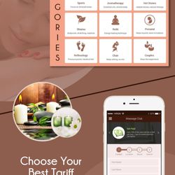 CBNITS - Message Club is an app that allows users to book spa session with their favorite masseuse.