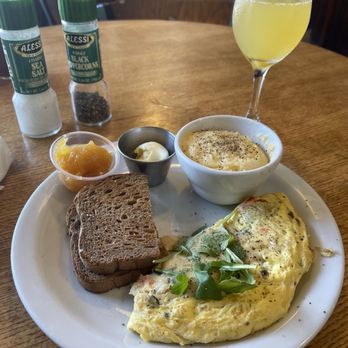 Station 400 - Station 400 Omelette - Poached lobster, blue crab, fried capers, truffle hollandaise And.... Peach-Ginger preserves on Rye! - American Near Me - Sarasota, Florida