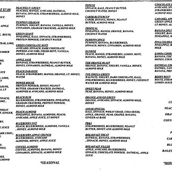 Smoothys Juice Bar - a list of drinks - Juice Bars & Smoothies Near Me - Alamosa, Colorado