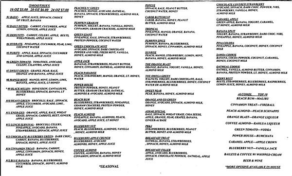 Menu photo 1 Smoothys Juice Bar Alamosa, CO