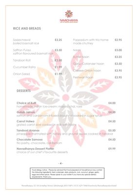 Menu photo 5 Navadhanya Edinburgh, EDH