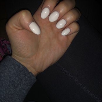Wonder Nails Salon & Spa - White Shellac with almond shape and acrylic on natural nails - Nail Salons Near Me - Taylor, Michigan